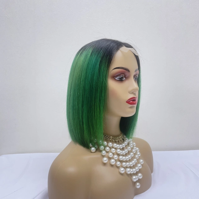 KissBeauty raw bone straight hair P4/27 2x6 transparent lace frontal Wig