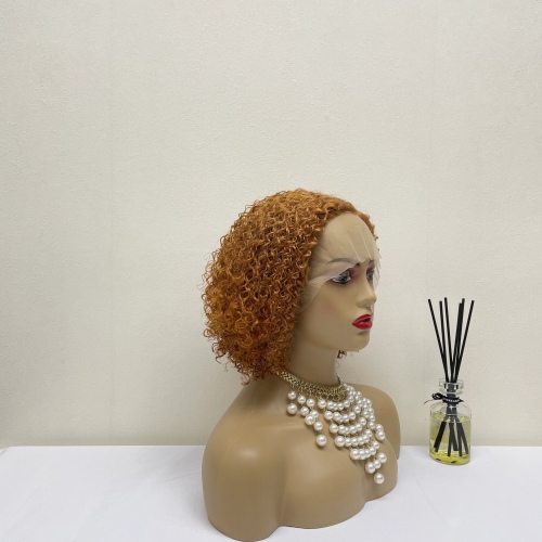 KissBeauty Orange C- part Jerry Curly Wigs Lace Front  Human Hair Wigs
