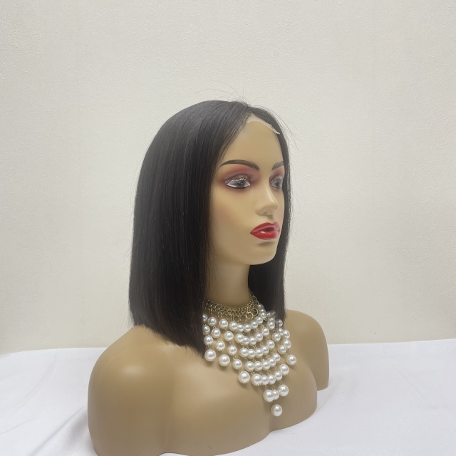 KissBeauty raw bone straight hair P4/27 2x6 transparent lace frontal Wig