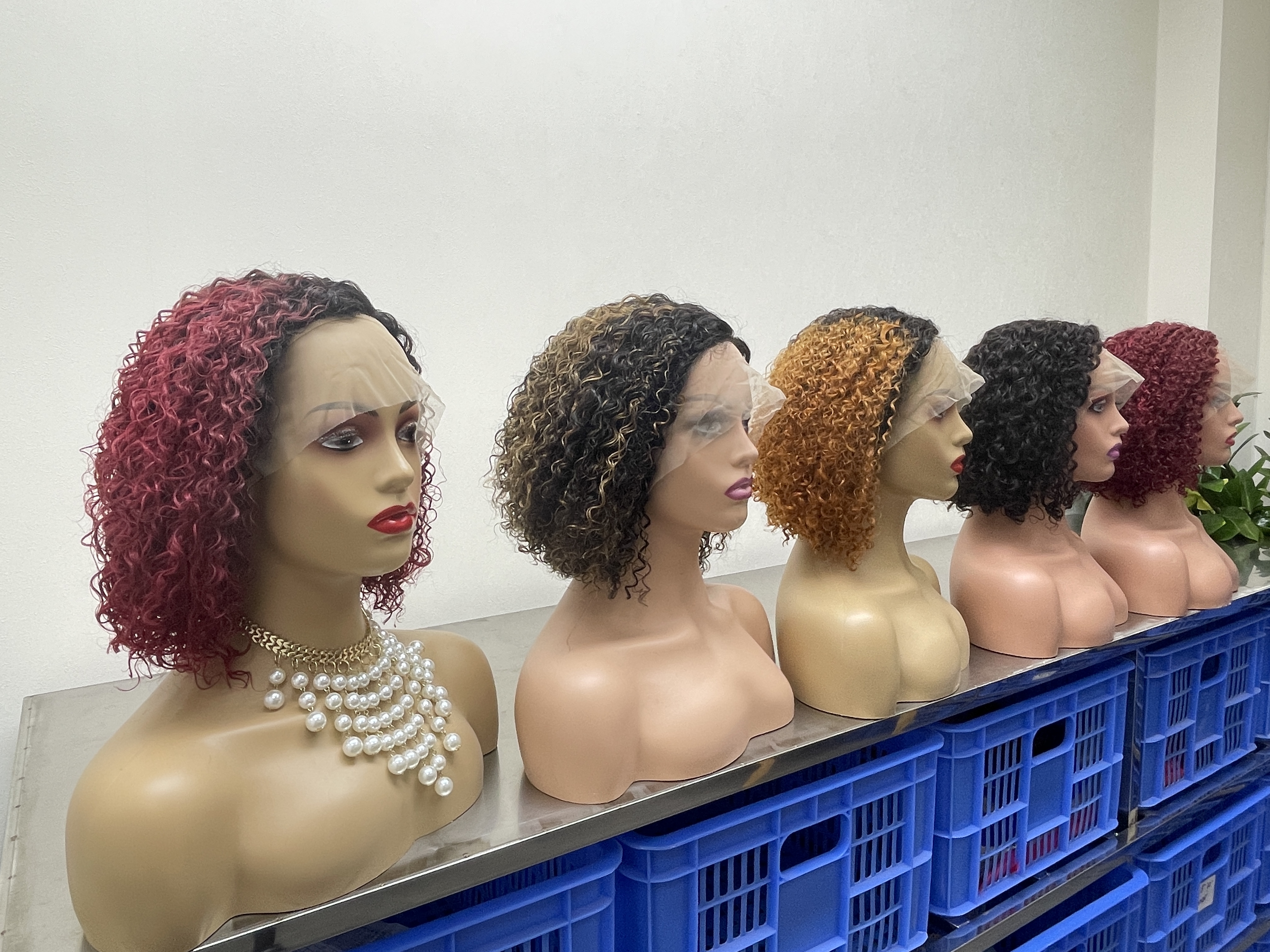 KissBeauty Orange C- part Jerry Curly Wigs Lace Front  Human Hair Wigs