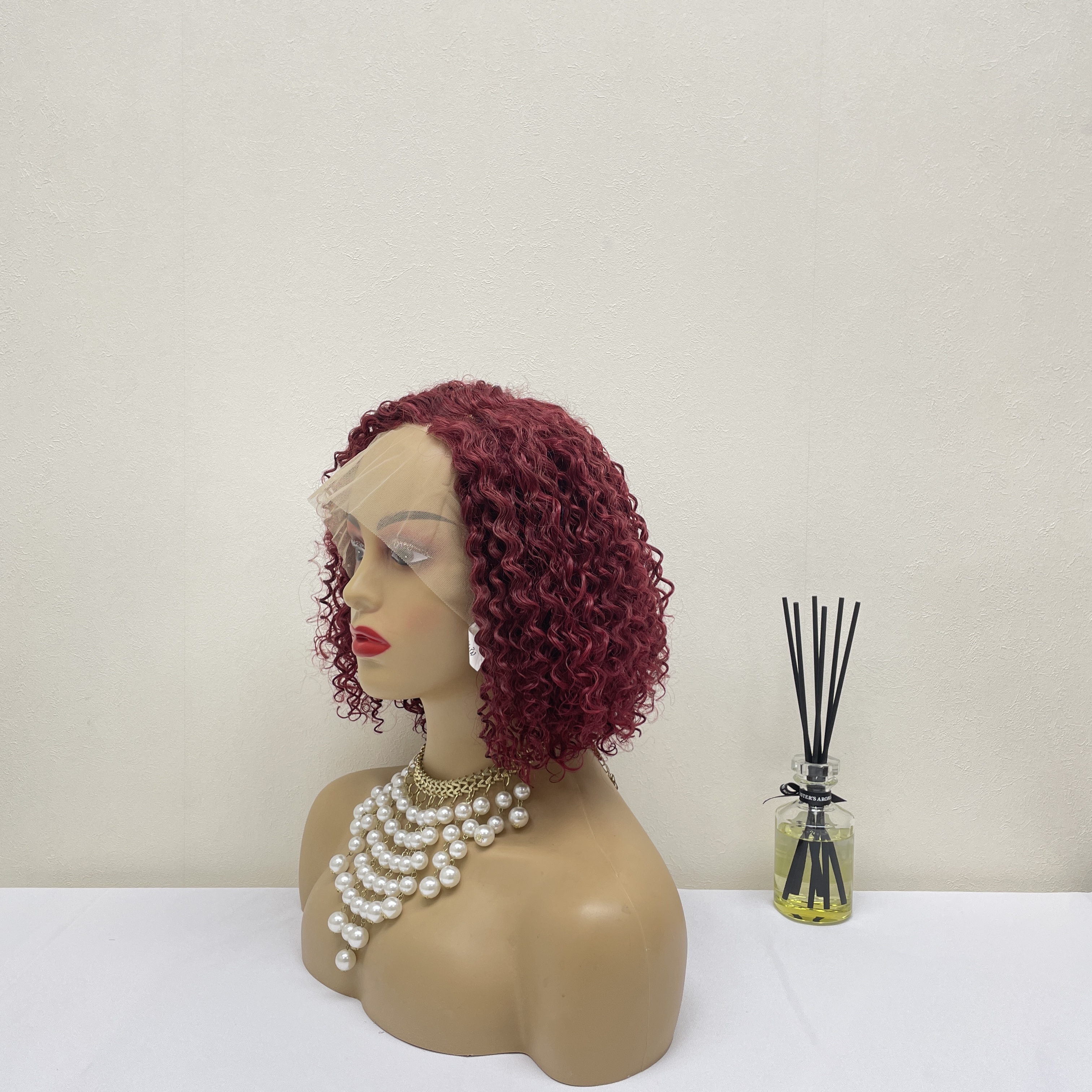 KissBeauty Nature color C- part Jerry Curly Wigs Lace Front  Human Hair Wigs
