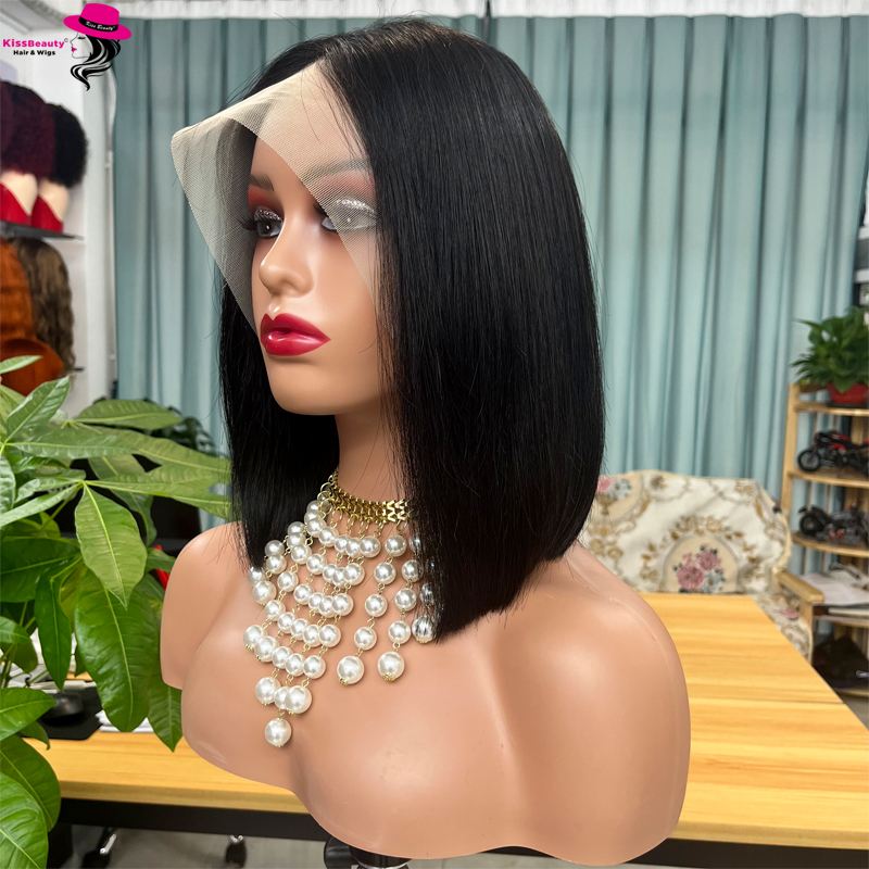 KissBeauty raw bone straight hair T1B/Orange 13x4 transparent lace frontal Wig