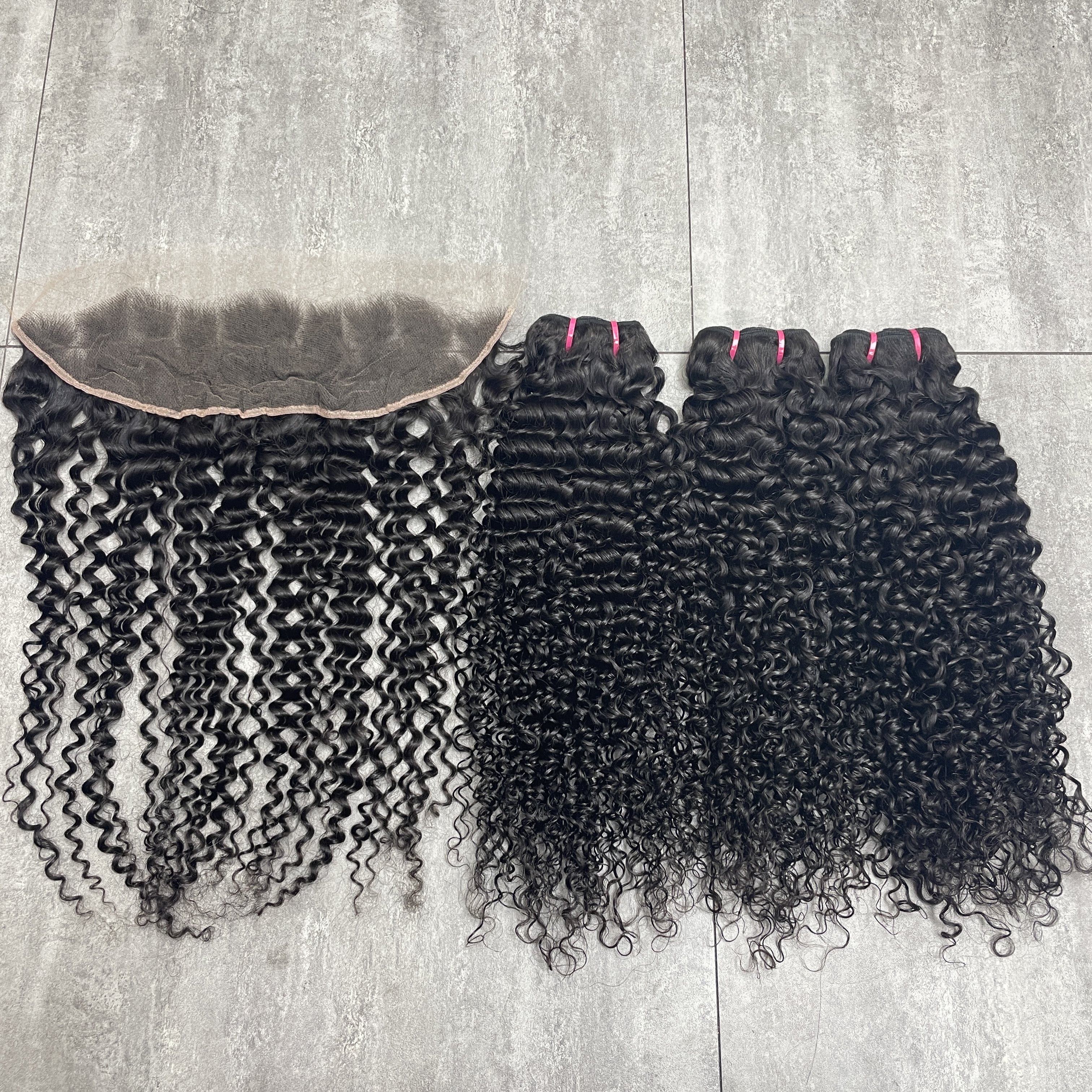 KissBeautywigs Especially make for you Jerry curly hair bundles with 13x4 Hd lace frontal closure