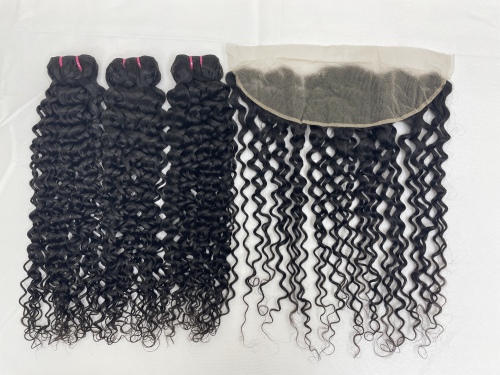 KissBeautywigs Especially make for you nature wave raw indian hair bundles with 13x4 Transparent lace frontal closure