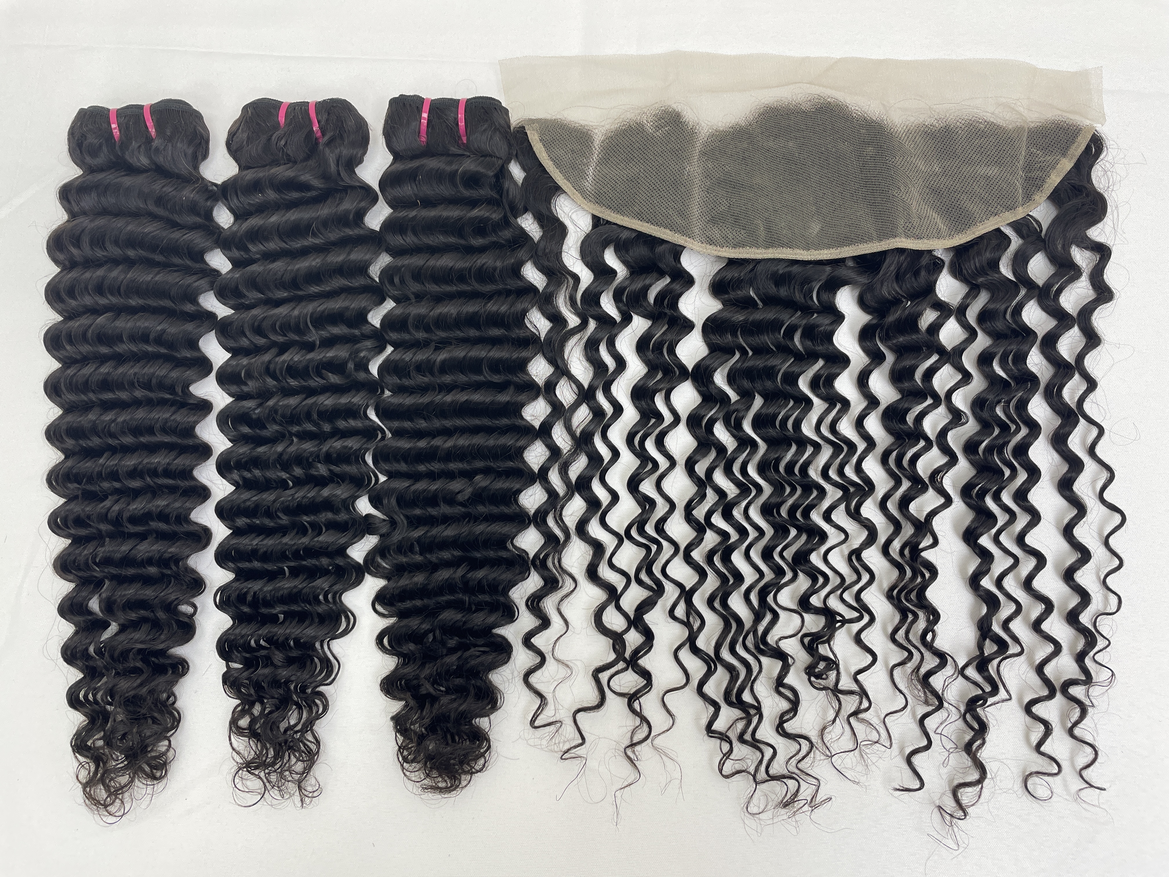 KissBeautywigs Especially make for you water wave raw indian hair bundles with 13x4 Transparent lace frontal closure