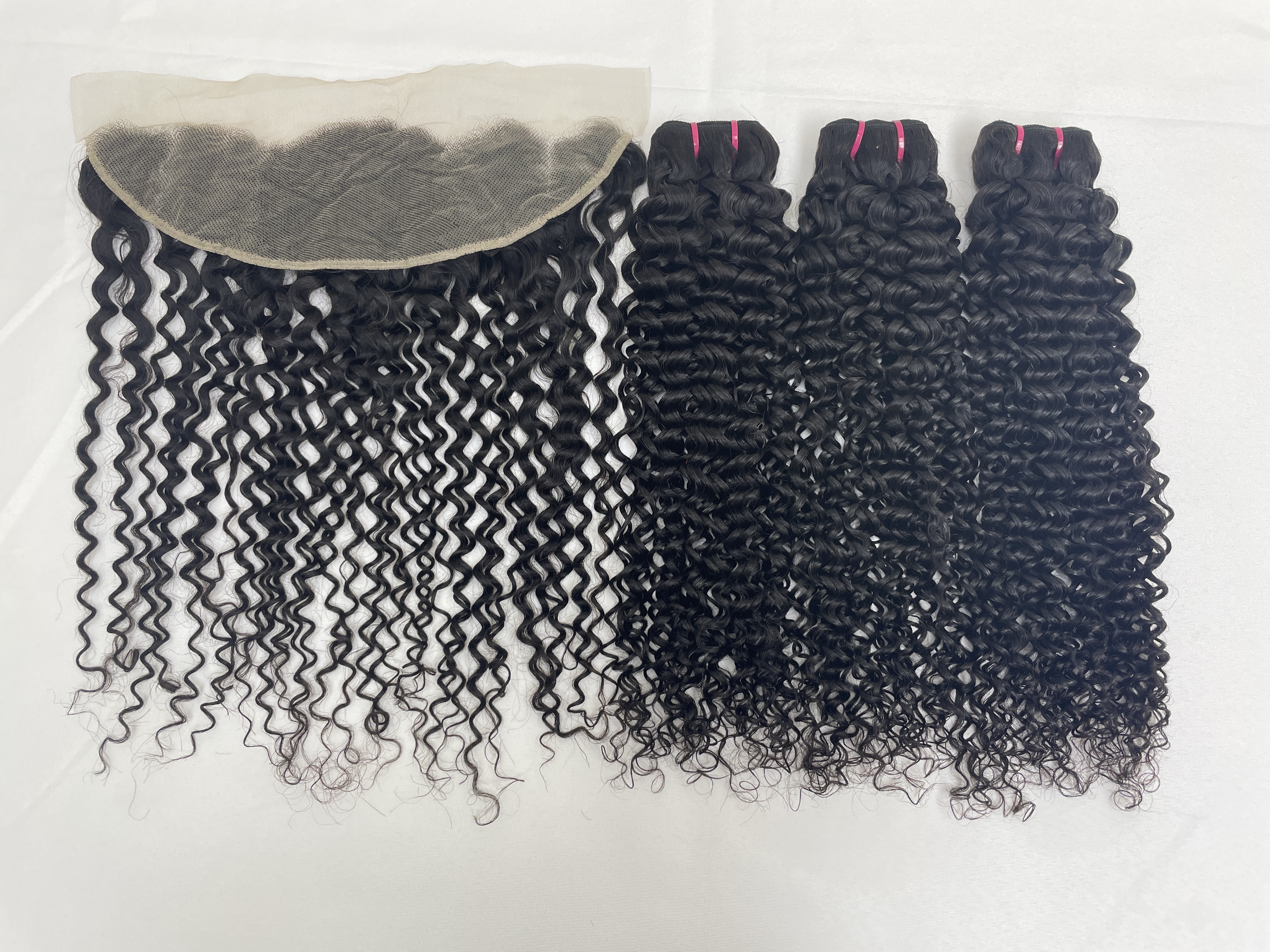 KissBeautywigs Especially make for you kiki curly raw indian hair bundles with 13x4 Transparent lace frontal closure