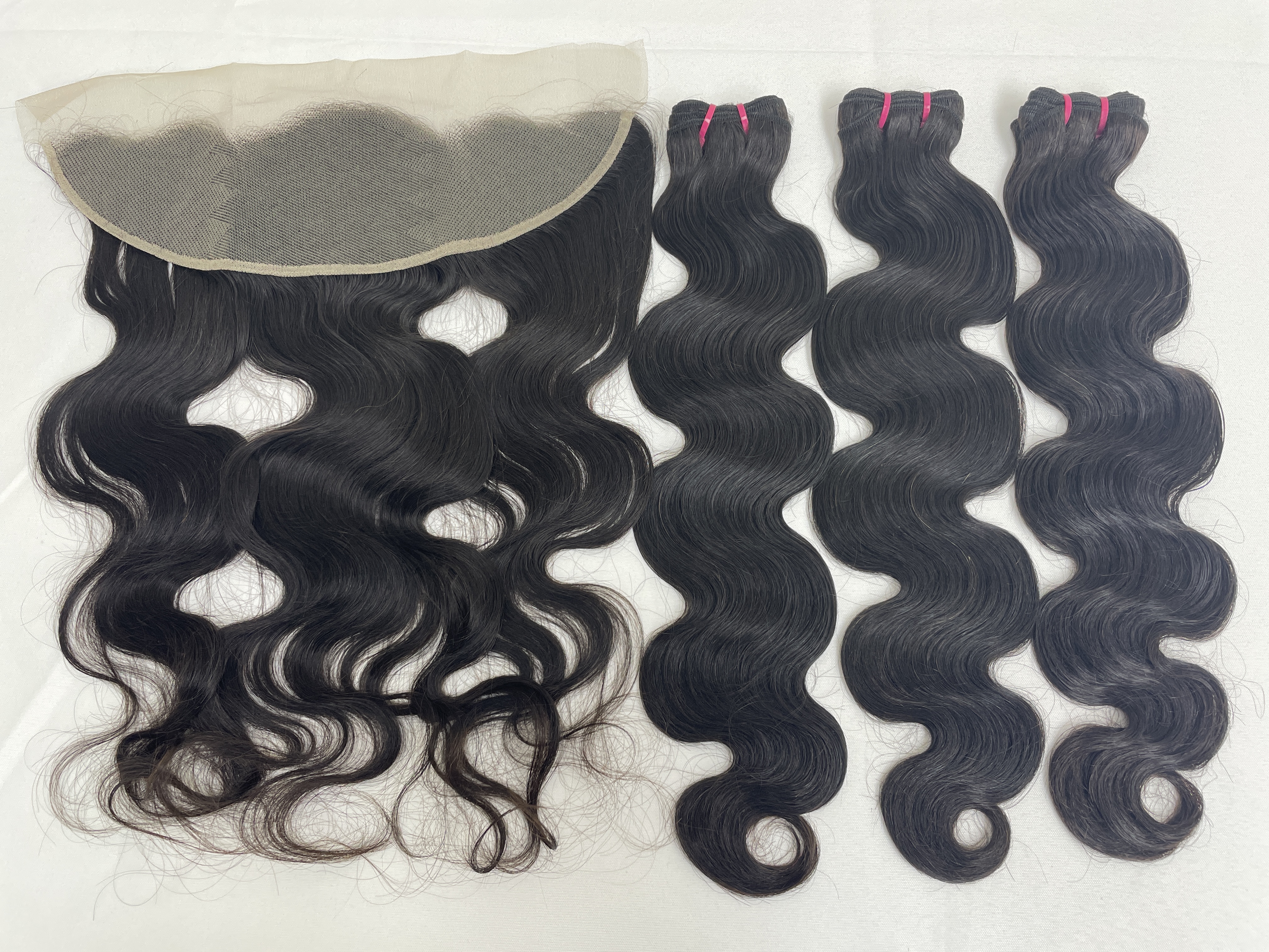 KissBeautywigs Especially make for you Body wave raw indian hair bundles with 13x4 Transparent lace frontal closure