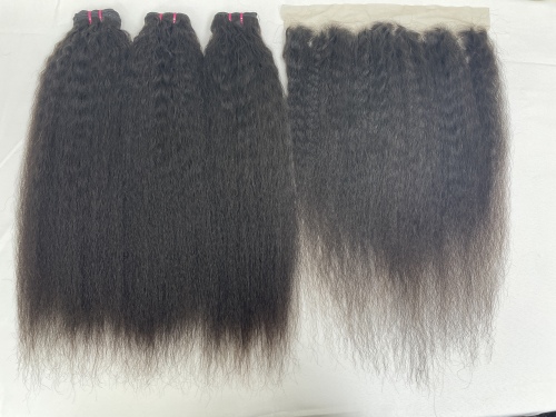KissBeautywigs Especially make for you kiki curly raw indian hair bundles with 13x4 Transparent lace frontal closure