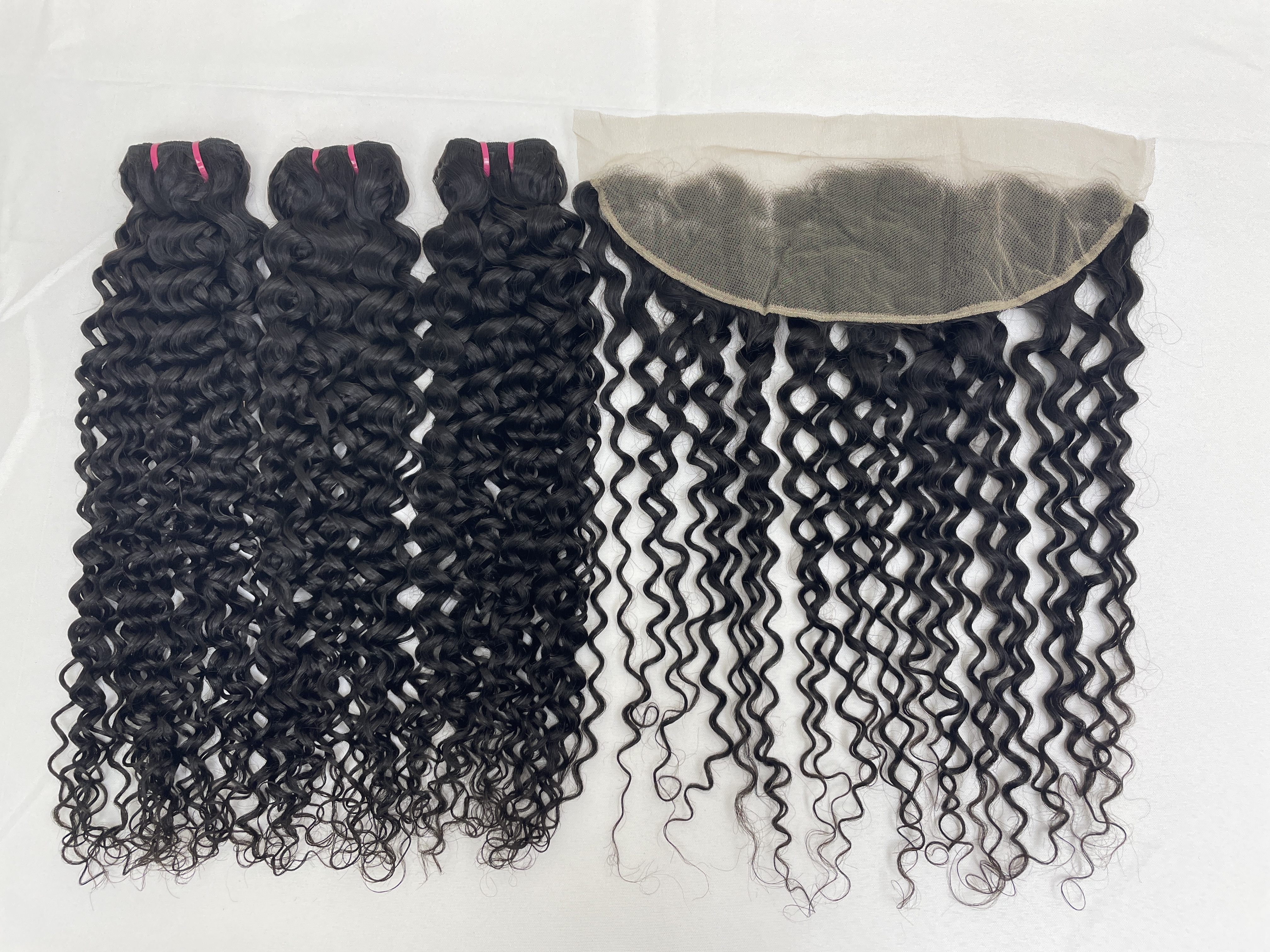 KissBeautywigs Especially make for you kiki curly raw indian hair bundles with 13x4 Transparent lace frontal closure