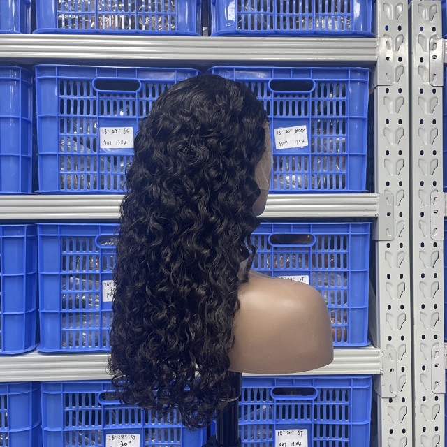 KissBeauty Raw indian hair 200%density Jerry curly 13x4 transparent lace frontal wig factory make glueless lace wig