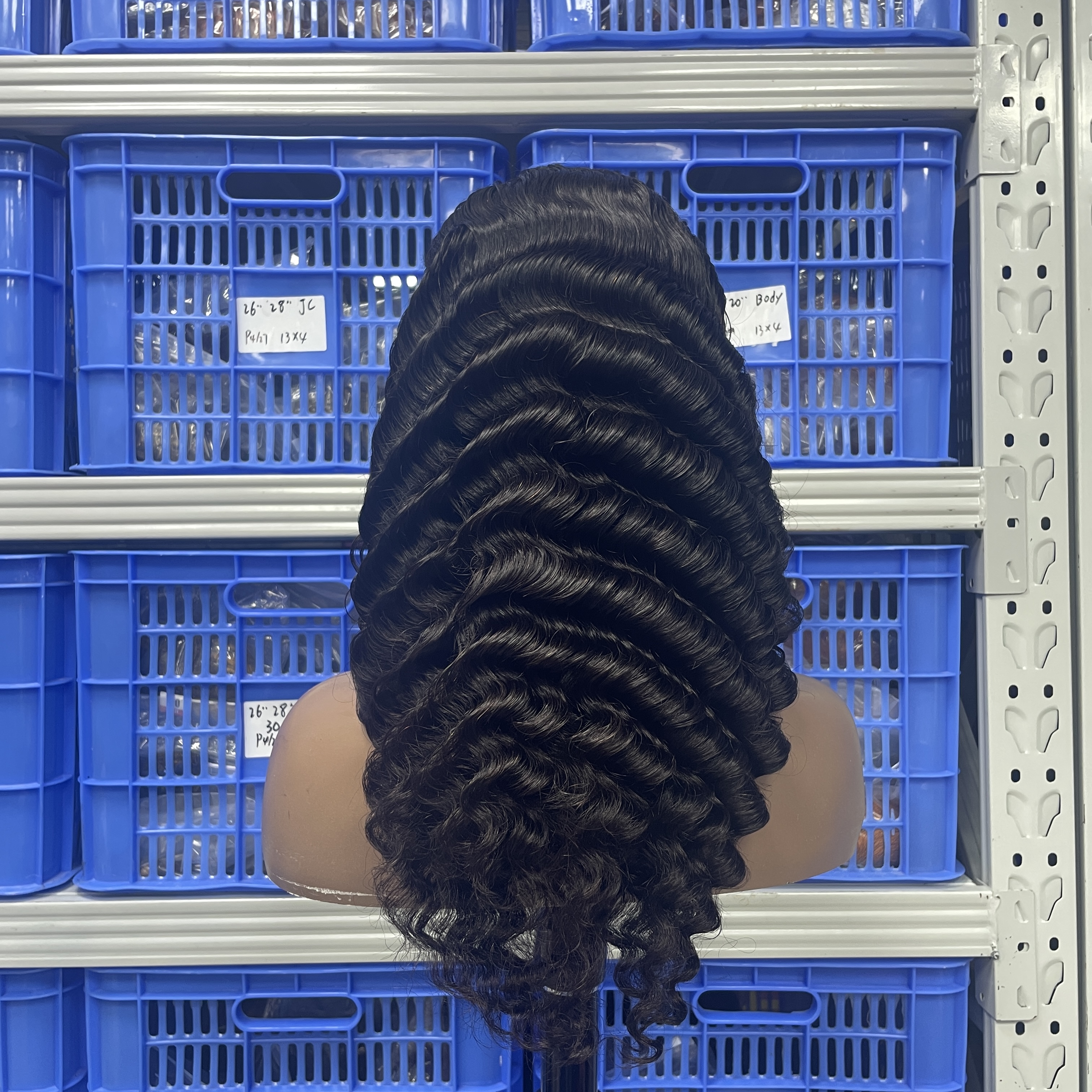 KissBeauty Raw indian hair 200%density water wave 13x4 transparent lace frontal wig factory make glueless lace wig