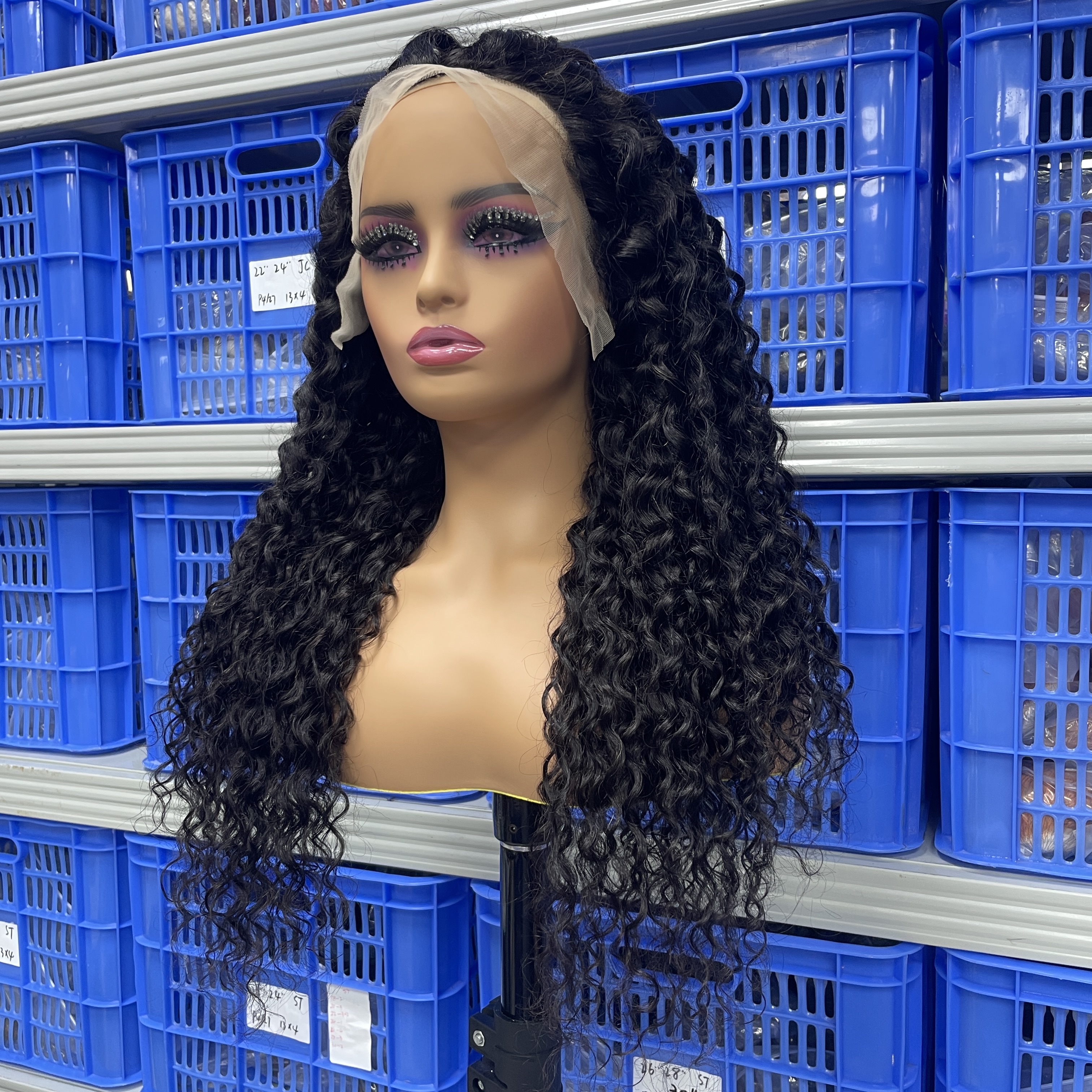 KissBeauty Raw indian hair 200%density water wave 13x4 transparent lace frontal wig