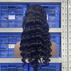 KissBeauty Raw indian hair 200%density Jerry curly 13x4 transparent lace frontal wig factory make glueless lace wig