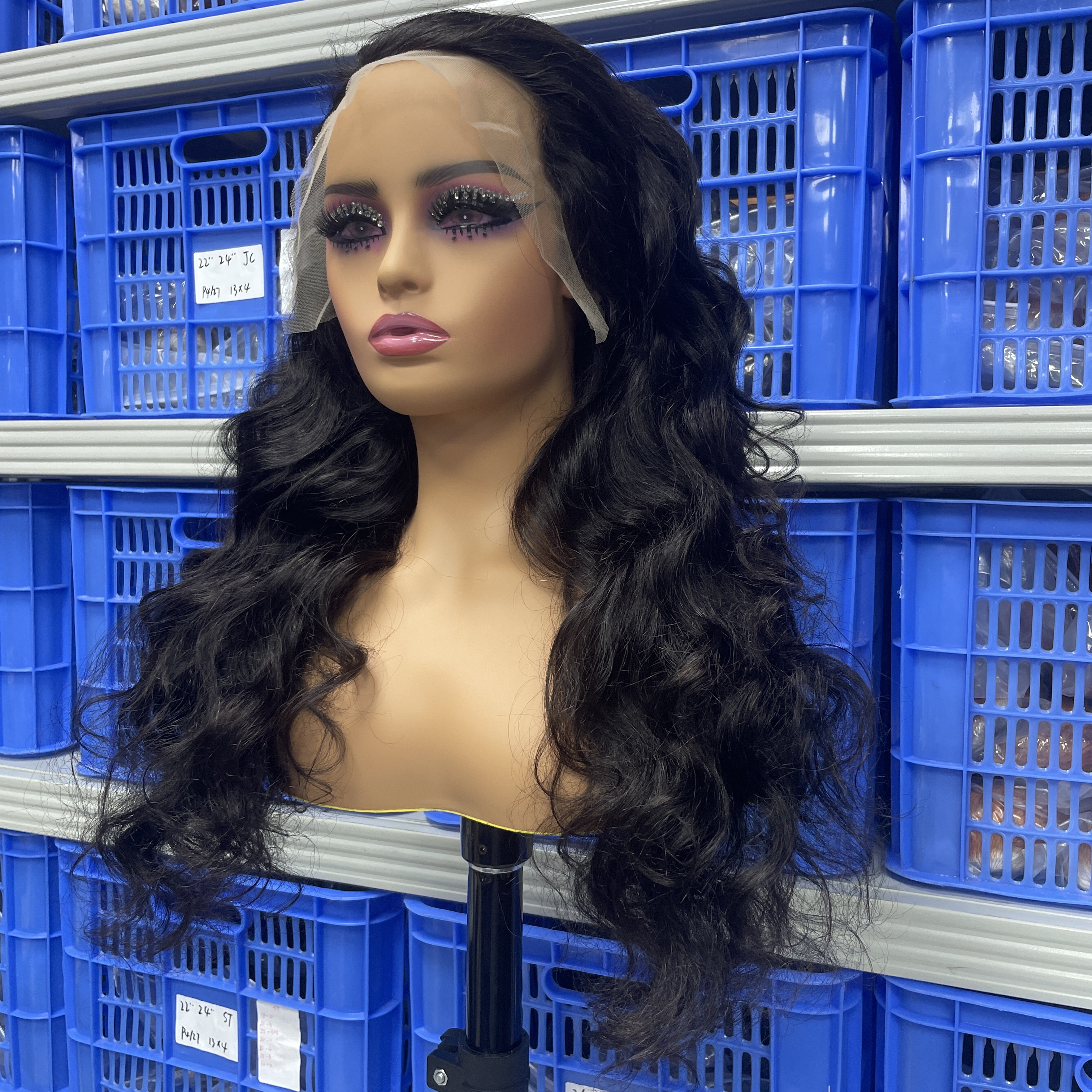 KissBeauty Raw indian hair 200%density jerry curly 13x4 transparent lace frontal wig