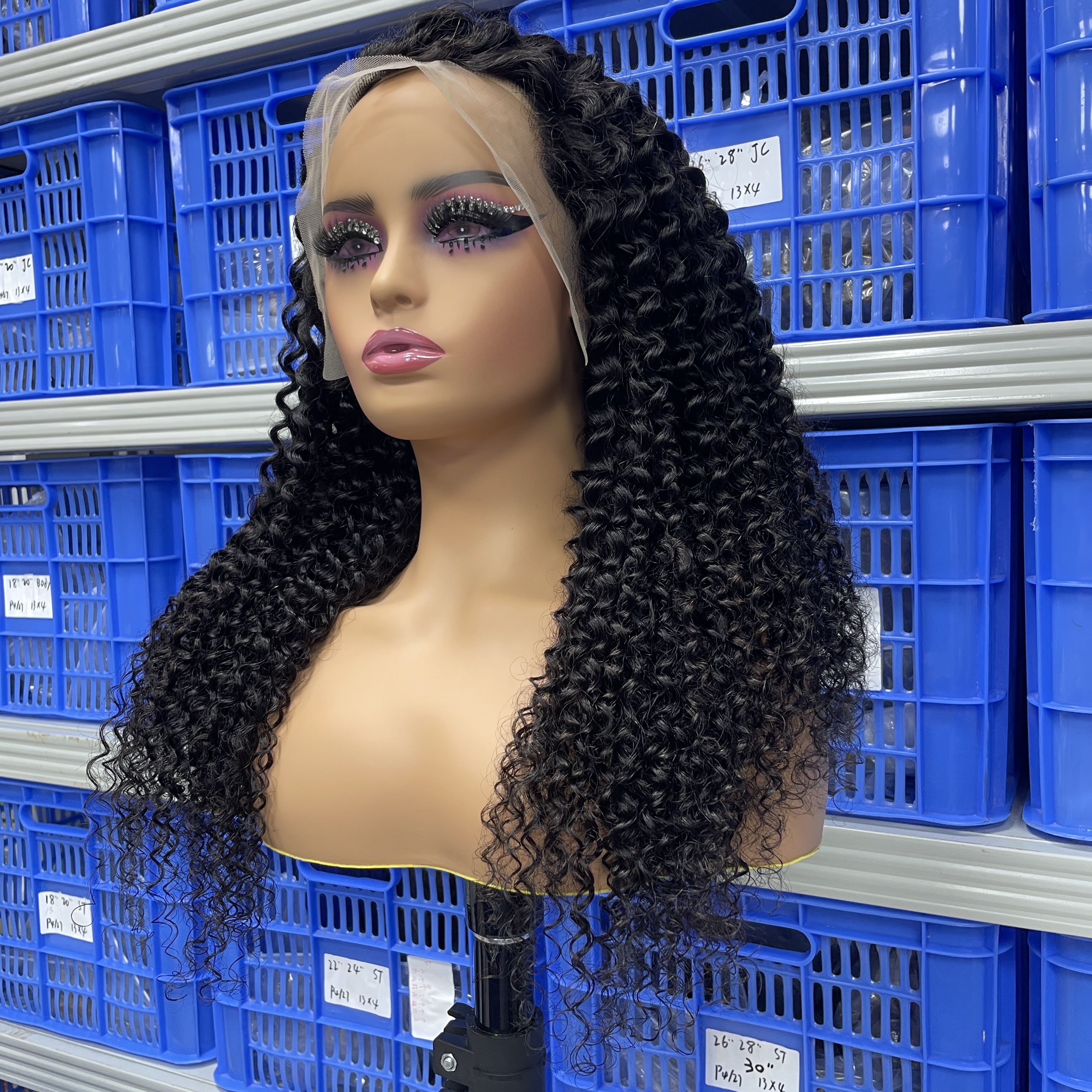 KissBeauty Raw indian hair 200%density water wave 13x4 transparent lace frontal wig