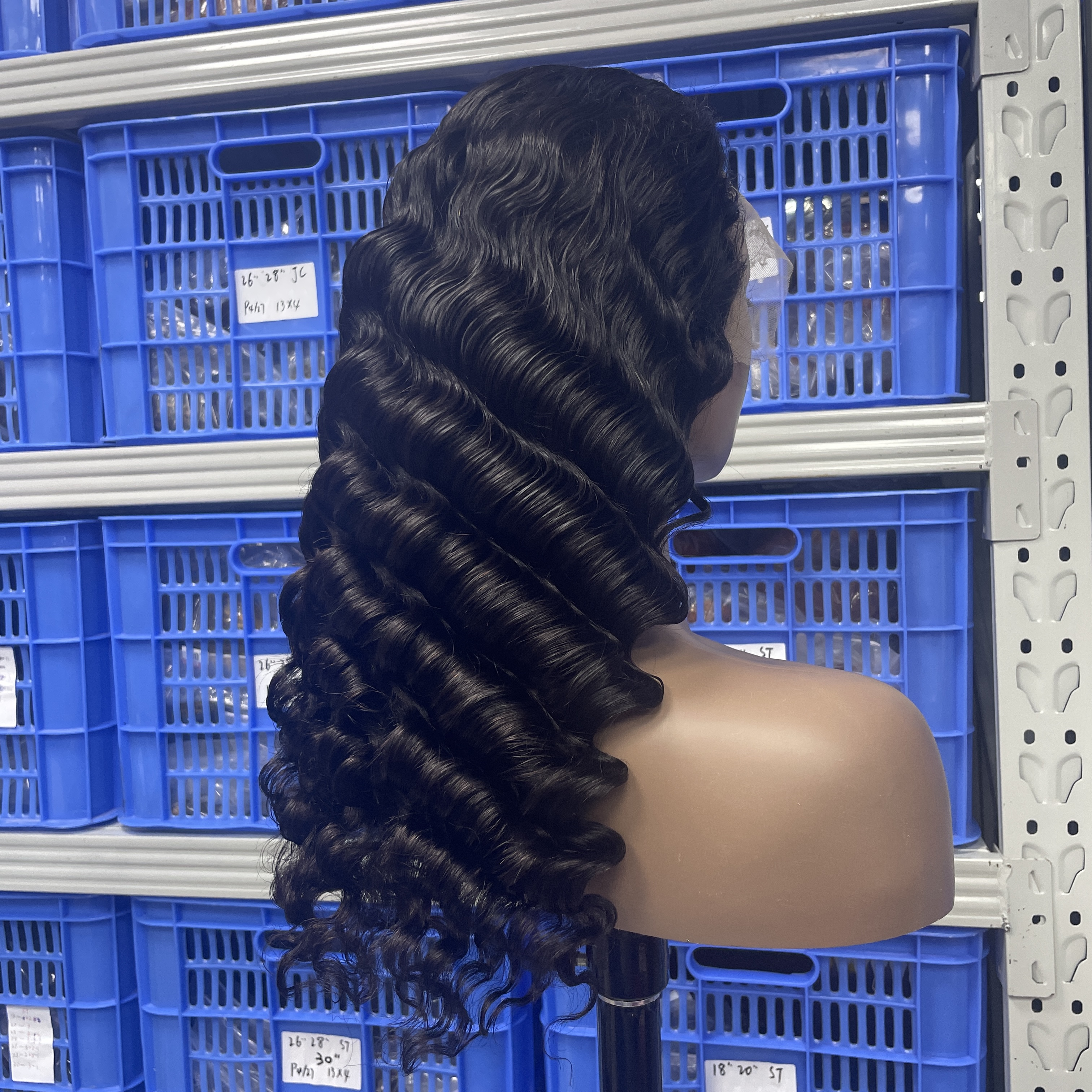KissBeauty Raw indian hair 200%density deep wave 13x4 transparent lace frontal wig factory make glueless lace wig