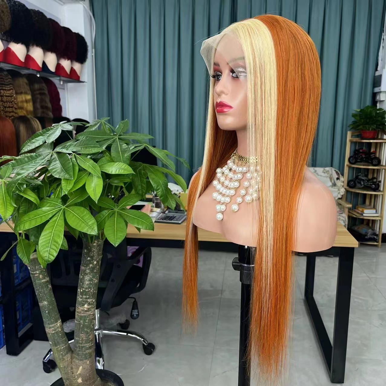 KissBeauty 613/Orange/1B 13×4 Lace  Frontal Wig transparent lace wig 20inch to 30inch have stock 24hours within ship