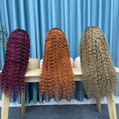 KissBeauty loosedeep wave P2/golden color 13×4 Lace  Frontal Wig transparent lace wig 20inch to 30inch have stock 24hours within ship