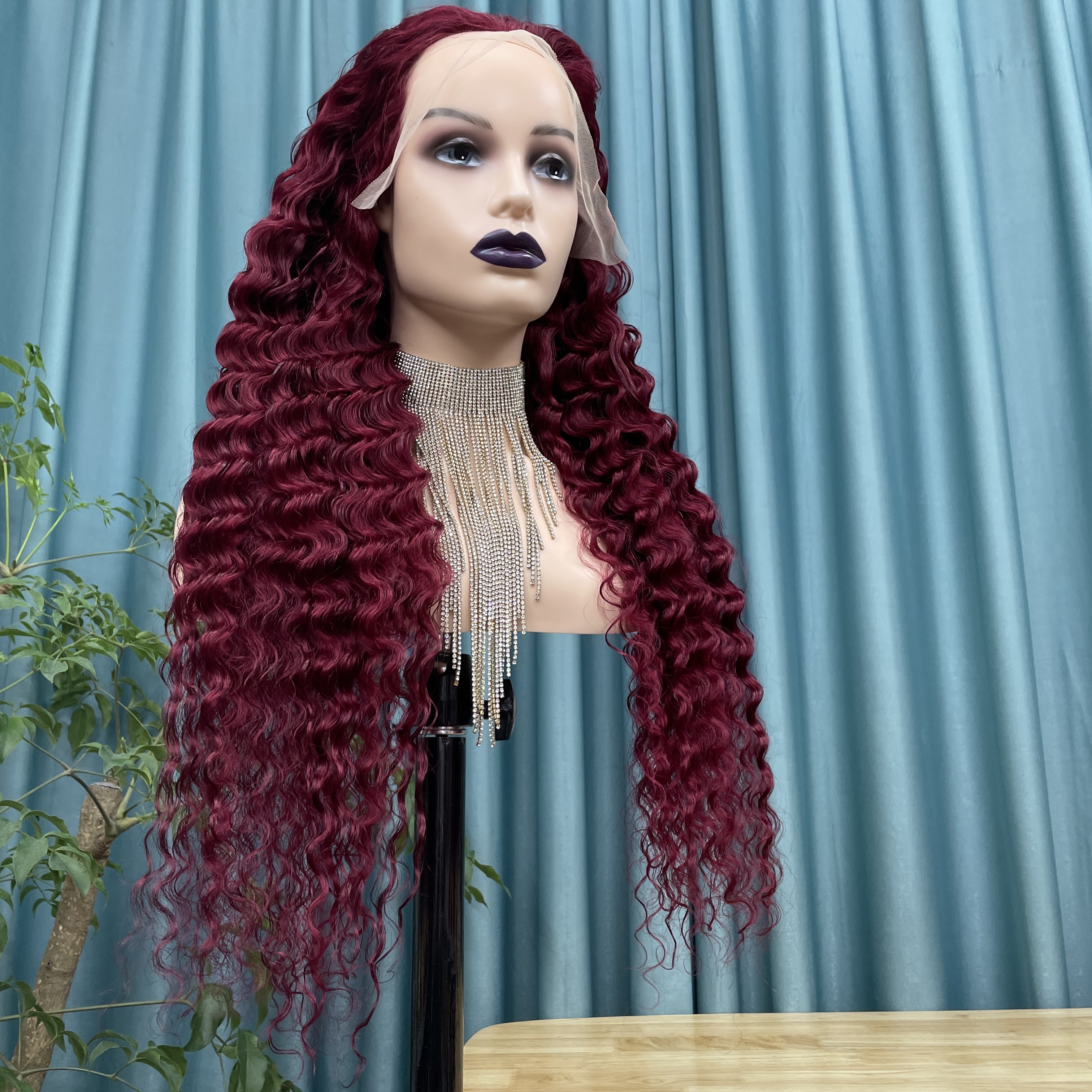 KissBeauty deep wave P4/27 color 13×4 Lace  Frontal Wig transparent lace wig 20inch to 30inch have stock 24hours within ship