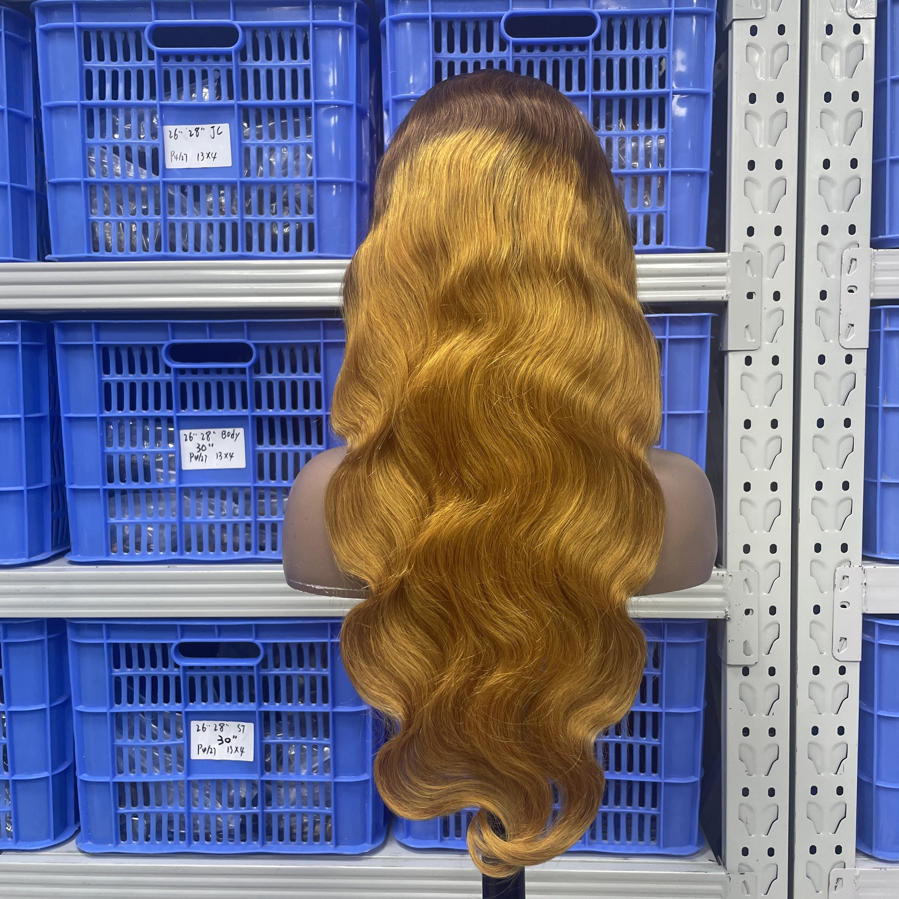 KissBeauty body wave P2/golden color 13×4 Lace  Frontal Wig transparent lace wig 20inch to 30inch have stock 24hours within ship