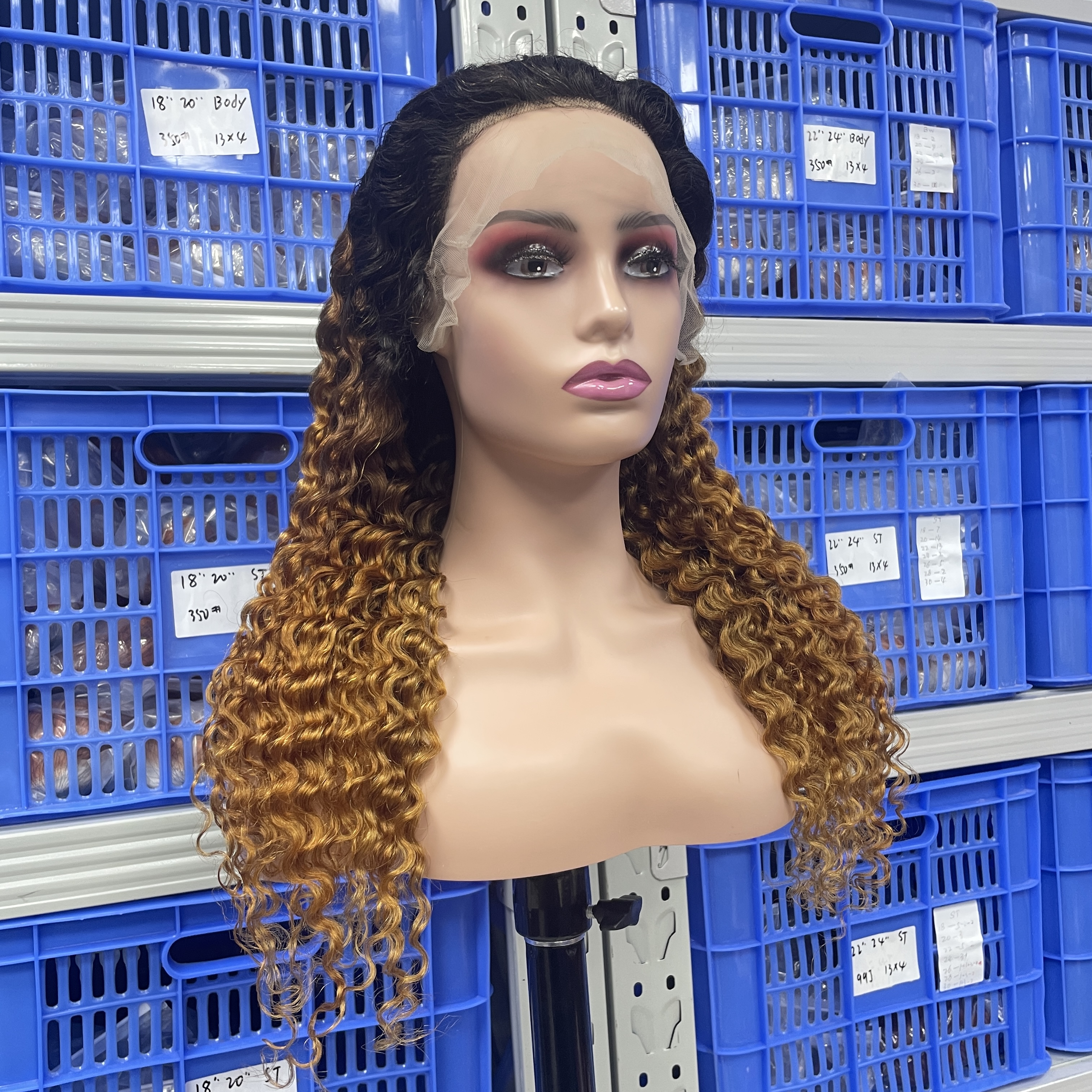 KissBeauty deep wave T1B/4/golden color 13×4 Lace  Frontal Wig transparent lace wig 20inch to 30inch have stock 24hours within ship