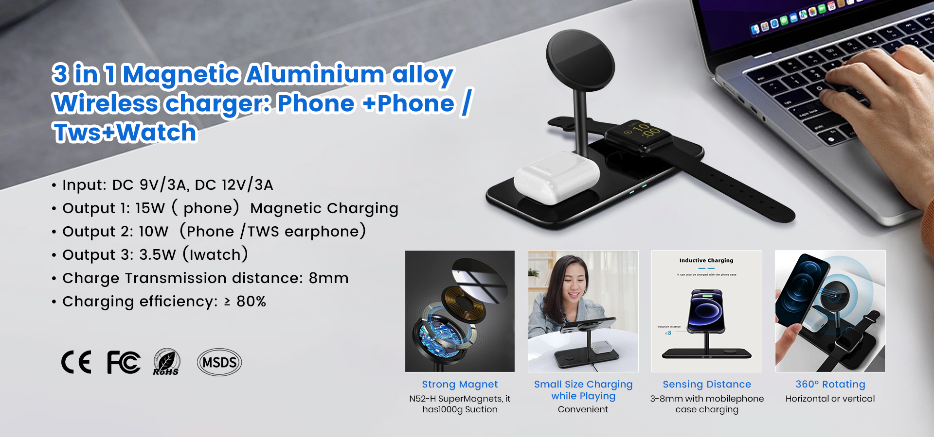 3in1 Magnetic wireless charger