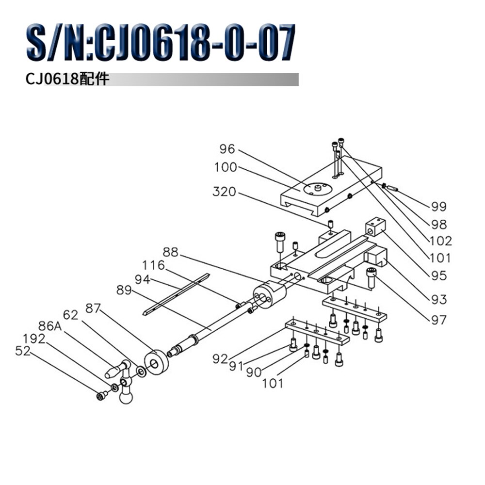 Mini lathe accessories 0618-100A tool holder middle plate set