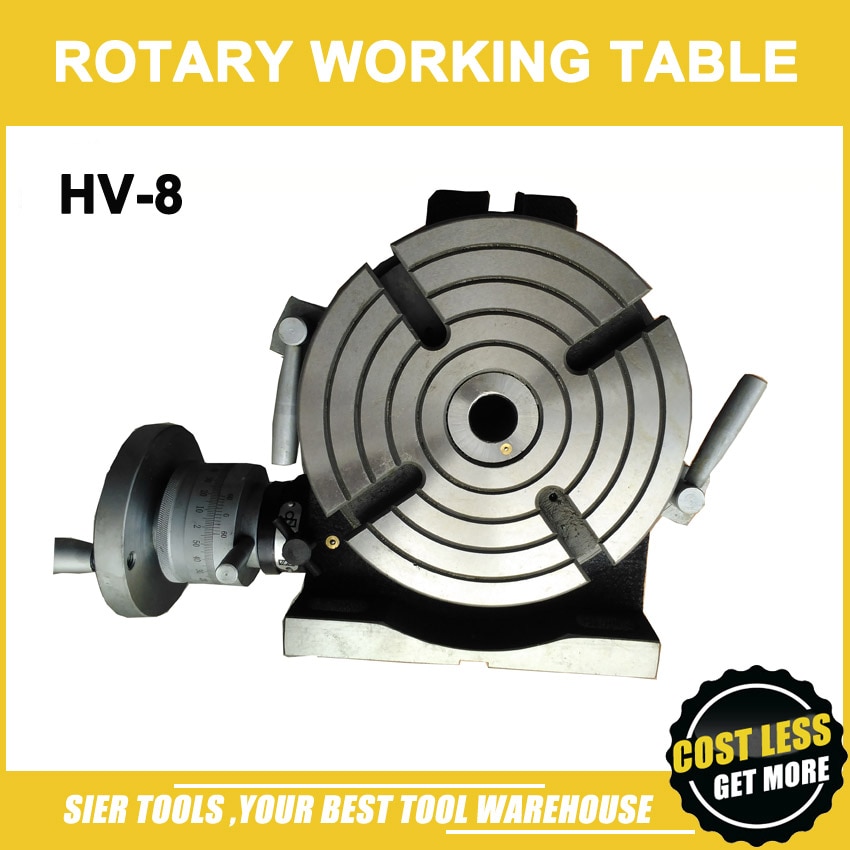 HV-8 Vertical and Horizontal Rotary Working Table/200mm Dia Mill&Drill Machine Working Table