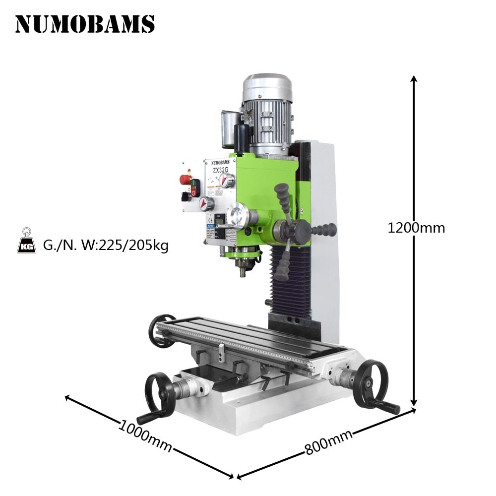 NUMOBAMS ZX32G drilling milling machine 700*180mm  working table powerful industrial machine