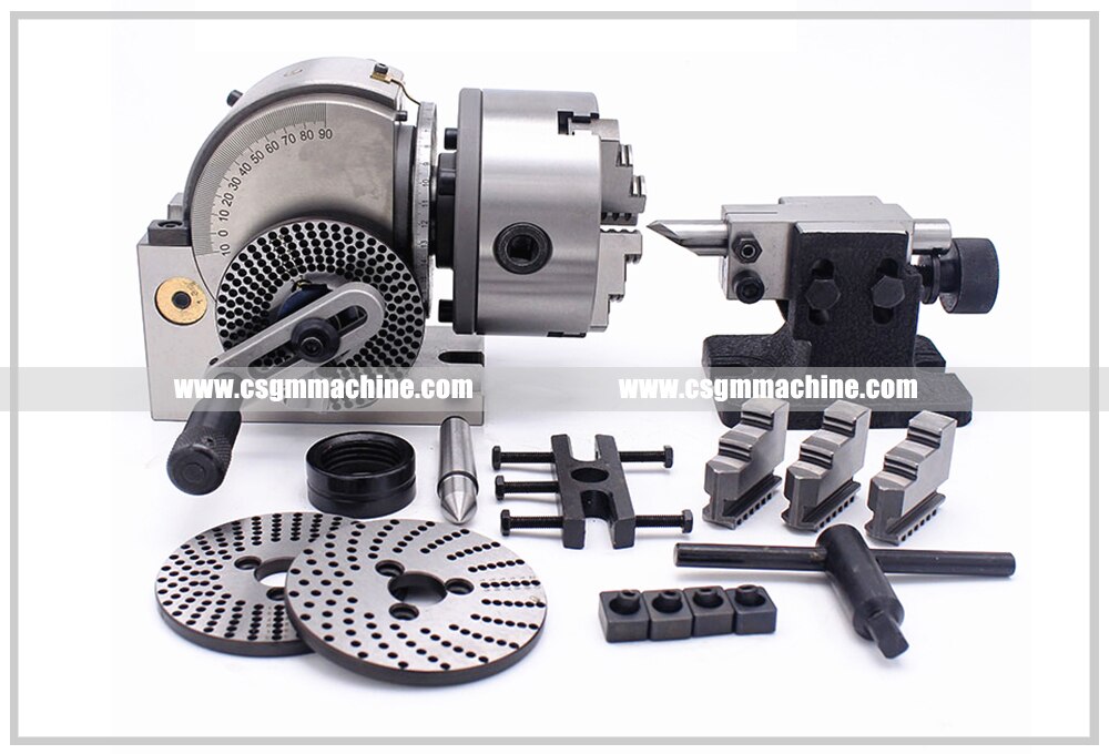BS-0 Dividing Head for milling machine 125mm 3-Jaw Chuck Spiral Tailstock Indexing Plate