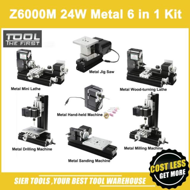 Z6000M 24W Metal 6 in 1 Mini lathe kit/24W,20000rpm 6in1 Mini Metal Lathe /DIY mini lathe