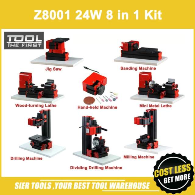 Z8001 8 in 1 Mini Lathe Kit/8 in 1 normal type lathe/24W,20000rpm 8in1 machine kit