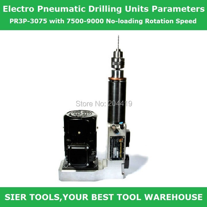 AIR DRILL!/Electro Pneumatic Drilling Units Parameters/PR3P-3075 with 7500-9000 No-loading Rotation Speed