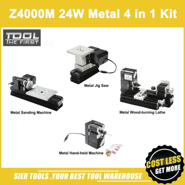 Z4000M 24W Metal 4 in 1 Mini Lathe/24W,20000rpm DIY metal 4 in1 mini lathe kit