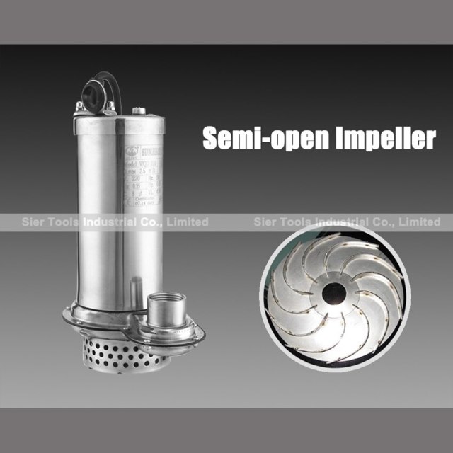 WQD250F stainless steel submersible pump/basement water pumping machine/250W sewage pump