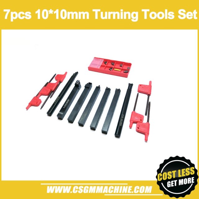 Free Shipping!/7pcs 10*10 CNC turning tool set with insert/WM210 Lathe cutting tool set