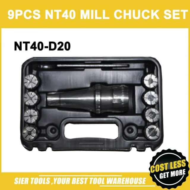 9pcs Mill Chuk Set/NT40-D20 Mill Chuck Set/Max to 20mm chuck colloect