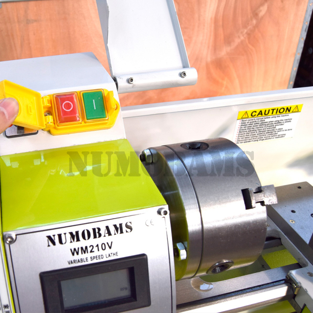 NUMOBAMS Quenched Bed WM210V 210*400mm Capacity 850W Brushless Motor MT5 Spindle DIY Mini Metal Lathe Machine