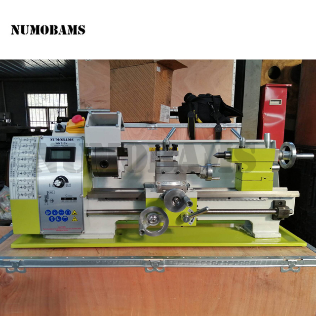 NUMOBAMS Quenched Bed WM210V 210*400mm Capacity 850W Brushless Motor MT5 Spindle DIY Mini Metal Lathe Machine