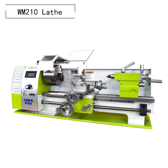 NUMOBAMS Quenched Bed WM210V 210*400mm Capacity 850W Brushless Motor MT5 Spindle DIY Mini Metal Lathe Machine