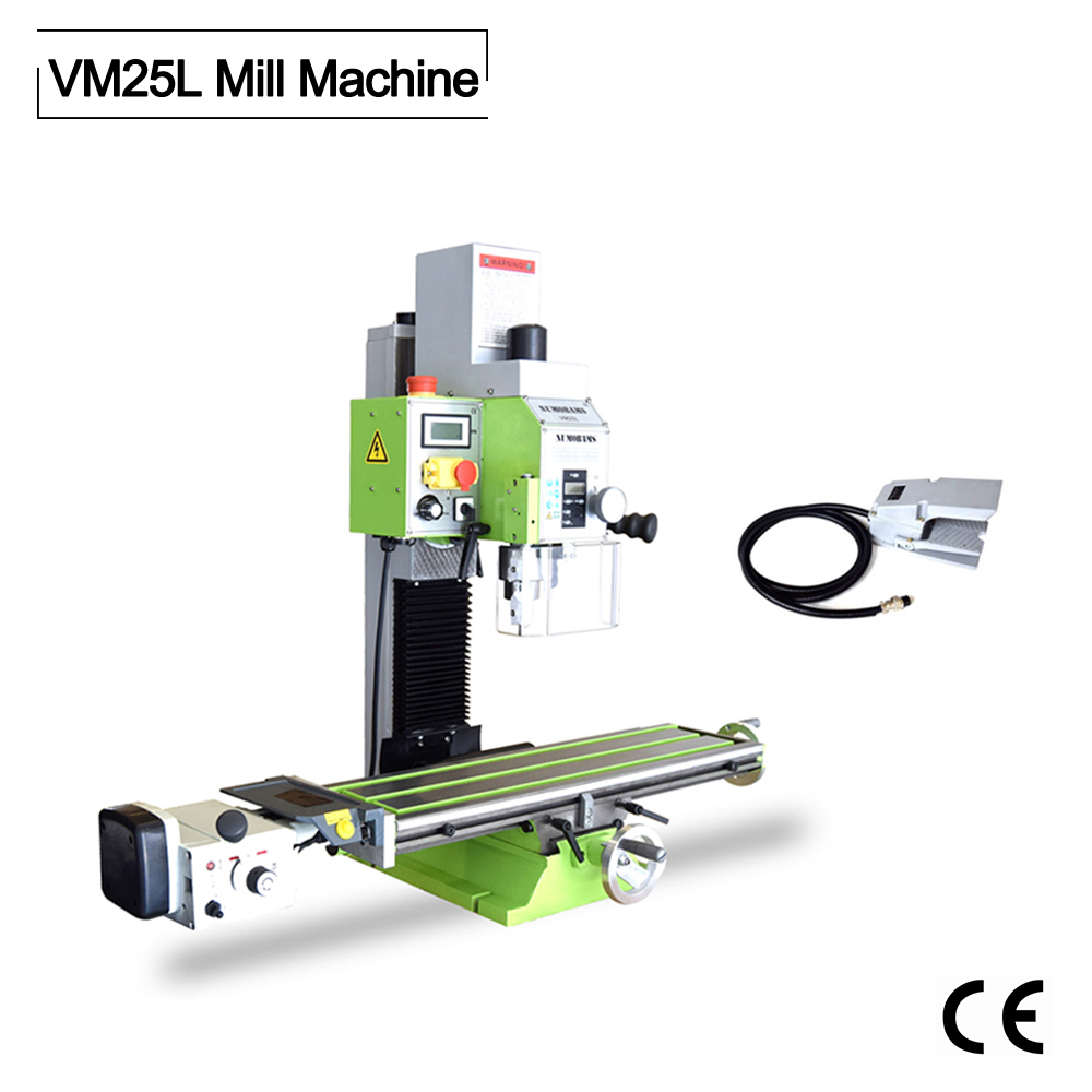 NUMOBAMS Super VM25L Plus 1100W Brushless Motor with Auto Feeder + Foot Switch High Quality Milling Machine