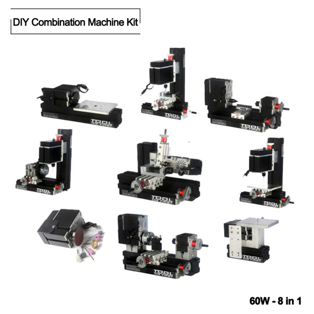 TZ8000M/TZ8000MP 60W Metal 8 in 1 Mini lathe/60W,12000rpm Mini 8in1 Metal lathe Machine/Lathe kit