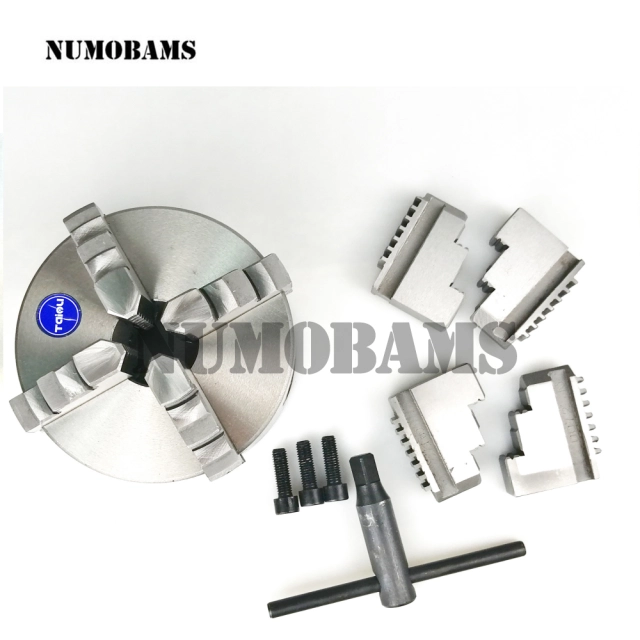 NUMOBAMS 125mm dia 38mm spindle hole 4 jaw self-centering chuck for our MT5 WM210 Lathe