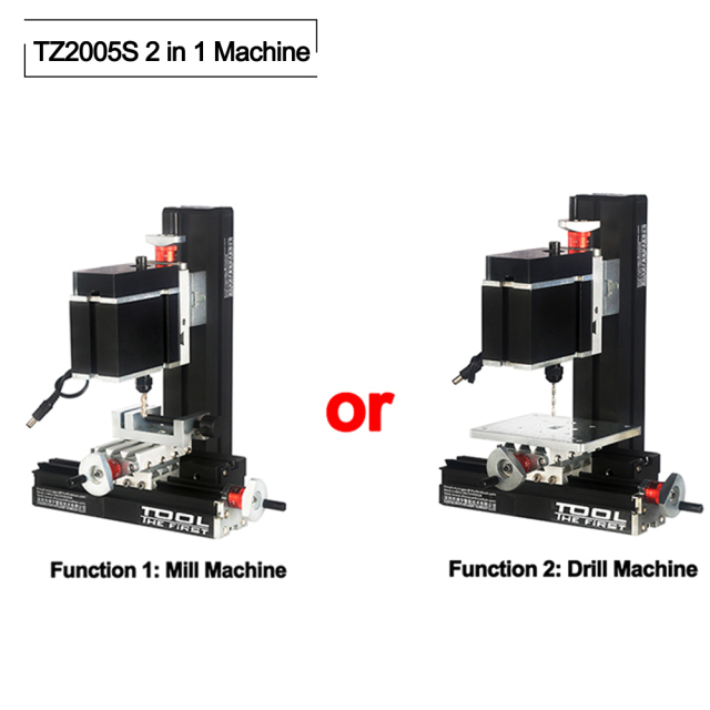 TZ20005S 2 in1 60W DIY Wood, soft metal Drill & Mill Machine