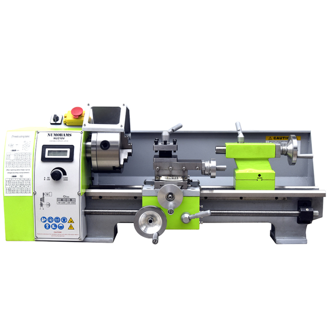 NUMOBAMS Quenched Bed NU210V 210*400mm Capacity 750W Brushless Motor MT5 Spindle CE Protection DIY Mini Metal Lathe Machine