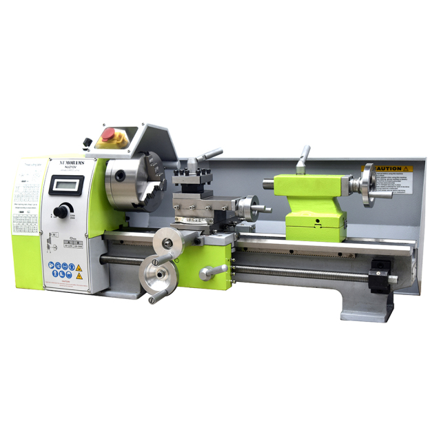 NUMOBAMS Quenched Bed NU210V 210*400mm Capacity 750W Brushless Motor MT5 Spindle CE Protection DIY Mini Metal Lathe Machine