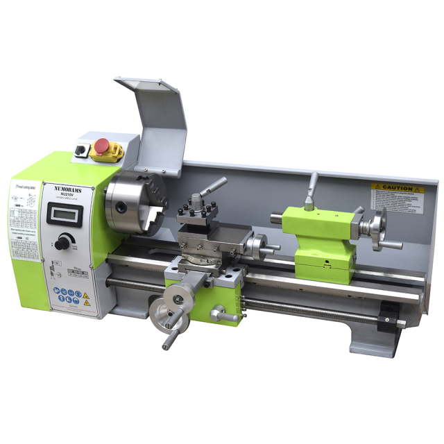 NUMOBAMS Quenched Bed NU210V 210*400mm Capacity 750W Brushless Motor MT5 Spindle CE Protection DIY Mini Metal Lathe Machine