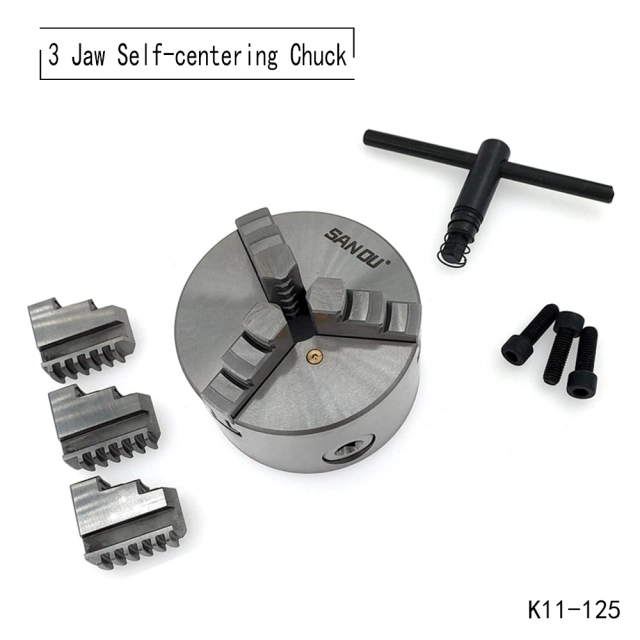 SANOU K11-125 High Accuracy 3 Jaw Self-Centering Chuck for Industrial Metal Lathe Use