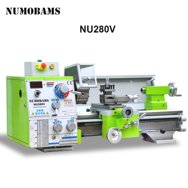 NUMOBAMS NU280V 1100W Motor MT5 Spindle 280*500MM Thread Making Metal Lathe Machine