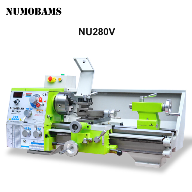 NUMOBAMS NU280V 1100W Motor MT5 Spindle 280*500MM Thread Making Metal Lathe Machine